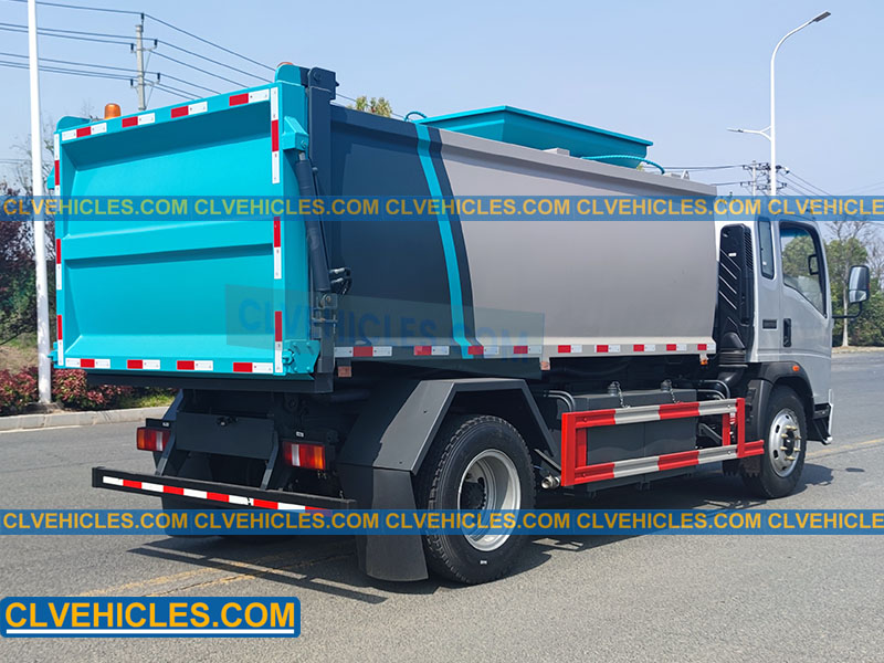 side load garbage compactor truck