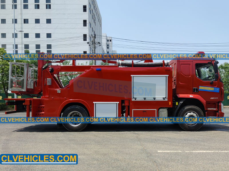 Fire truck mounted manlift